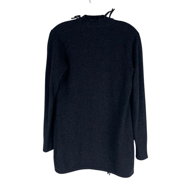 Magaschoni 100% Cashmere Fringe Trim Open Front Cardigan Gray Size XS - Picture 5 of 8
